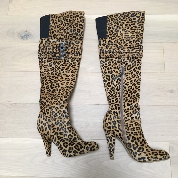 CALVIN KLEIN Authentic Pony Hair High Heel Boots - Picture 3 of 3